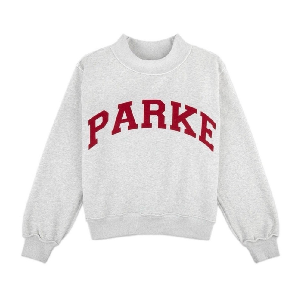 PARKE Grey Crewneck Sweatshirt with Red Lettering